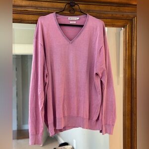 Peter Millar V-Neck Sweater in Pink
